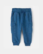 B&eacute;b&eacute; gar&ccedil;on - Pantalon de jogging avec poches cargo en jersey bouclette - Bleu, image 1 sur 4 diapositives