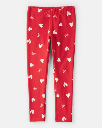 Girls Heart Pull-On Stretch Leggings, 