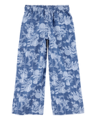 Enfant Pantalon à cordon de serrage à motifs de fleurs - Bleu, image 2 sur 5 diapositives