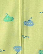 Toddler Boy Submarine 100% Cotton 1-Piece Romper Pyjama - Green, image 2 of 3 slides