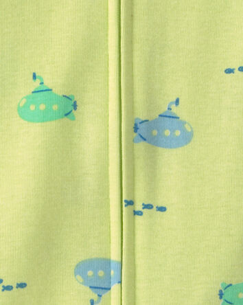 Tout-petit gar&ccedil;on - Pyjama barboteuse 1 pi&egrave;ce en 100 % coton &agrave; motif sous-marin - Vert, 
