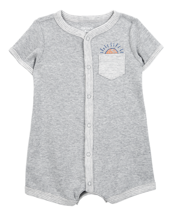 Baby Short-Sleeve Romper - Grey, 
