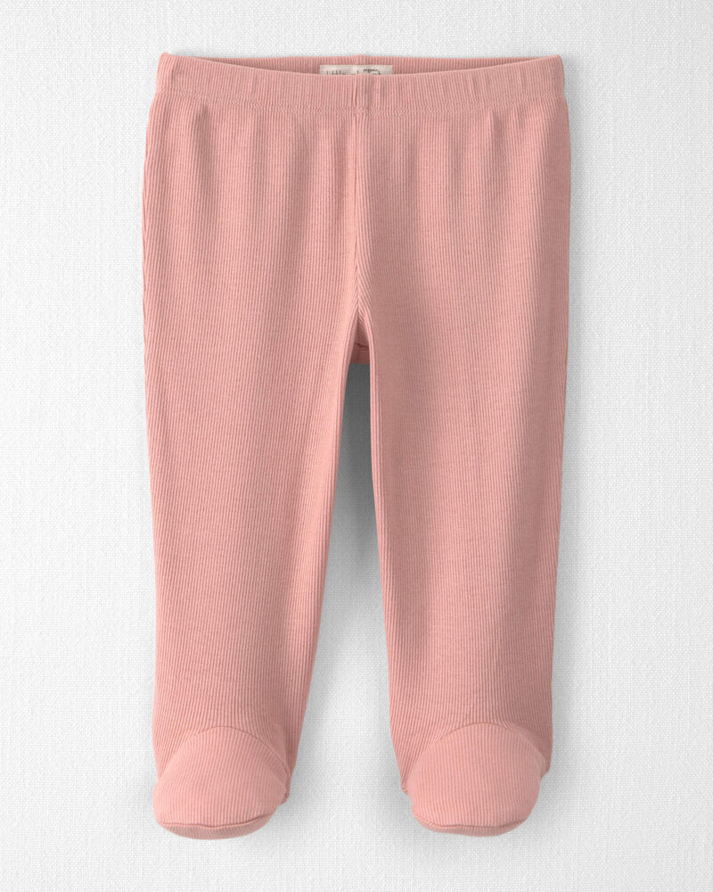 Baby Girl Organic Cotton Rib Footed Pants, image 1 of 4 slides
