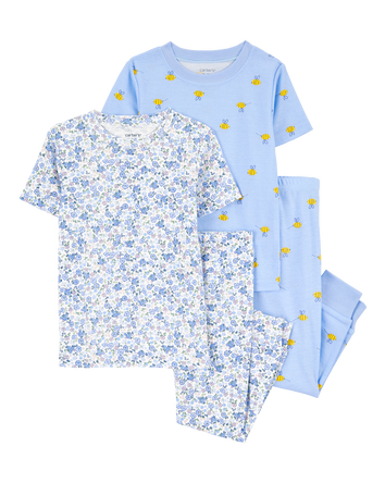 Toddler 4-Piece Floral Cotton Pyjamas, 