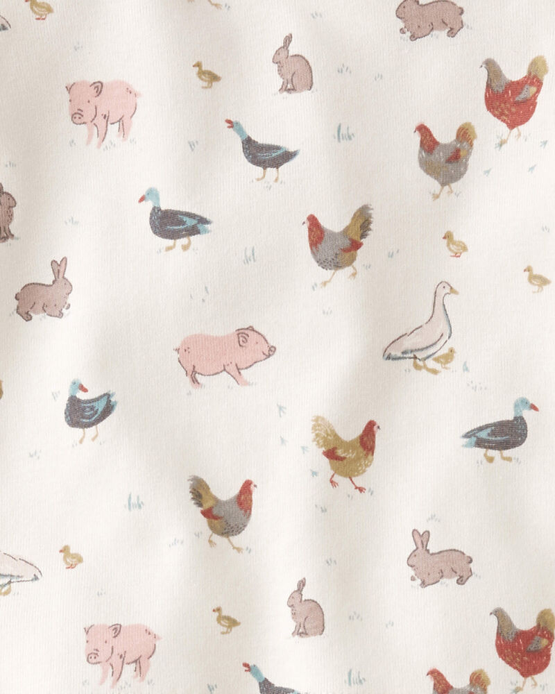 Baby Organic Cotton Pyjamas in Barnyard Tails Print, image 3 of 5 slides