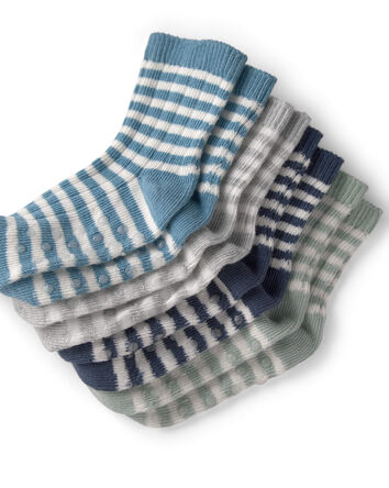 Tout-petit - 4 paires de chaussettes antid&eacute;rapantes fabriqu&eacute;es avec du coton biologique, rayures, 