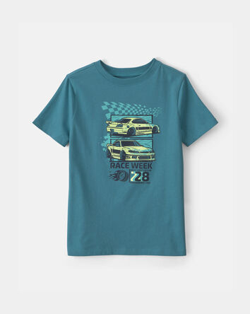 Gar&ccedil;ons - T-shirt &agrave; imprim&eacute; de voiture de course - Bleu, 