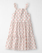 Girls Organic Cotton Tiered Dress in Rosebud Petal Print, image 1 of 5 slides