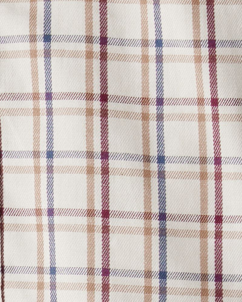 Baby Boy 2-Piece Plaid Shirt & Pant Set - Maroon/Ivory, image 3 of 5 slides