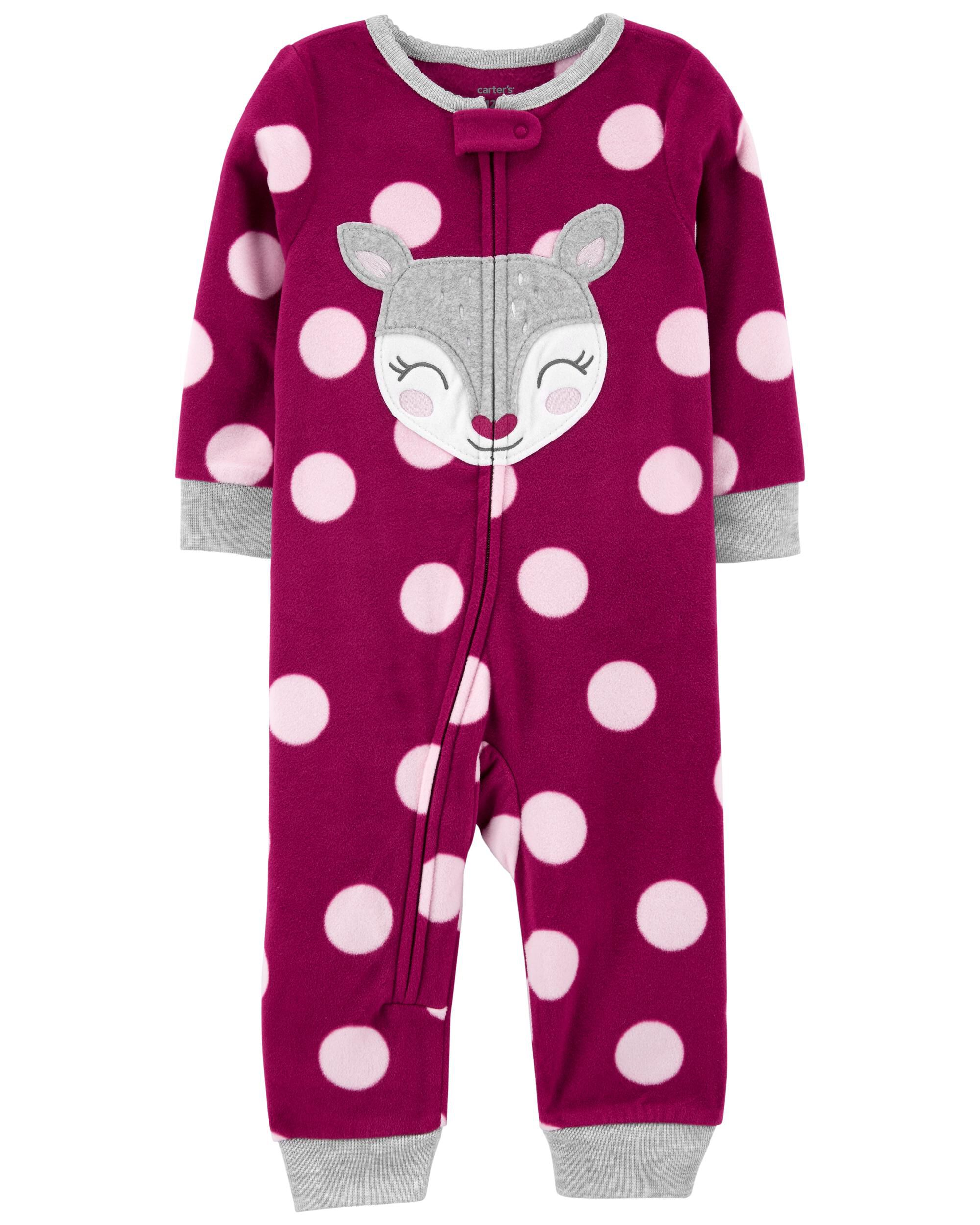 1 Piece Deer Fleece Footless PJs
