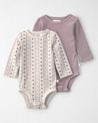 Baby Girl 2-Pack Organic Cotton Waffle Knit Bodysuits, image 1 of 4 slides