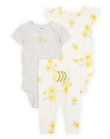 Baby 3-Piece Bee Little Character Set® - Cream/Yellow, 