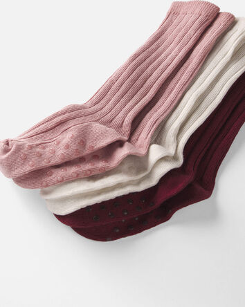 Toddler Girl 3-Pack No-Slip Knee-High Socks Made with Organic Cotton, 