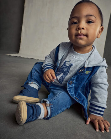 Baby Boy Denim Cargo Jeans - Medium Wash, 