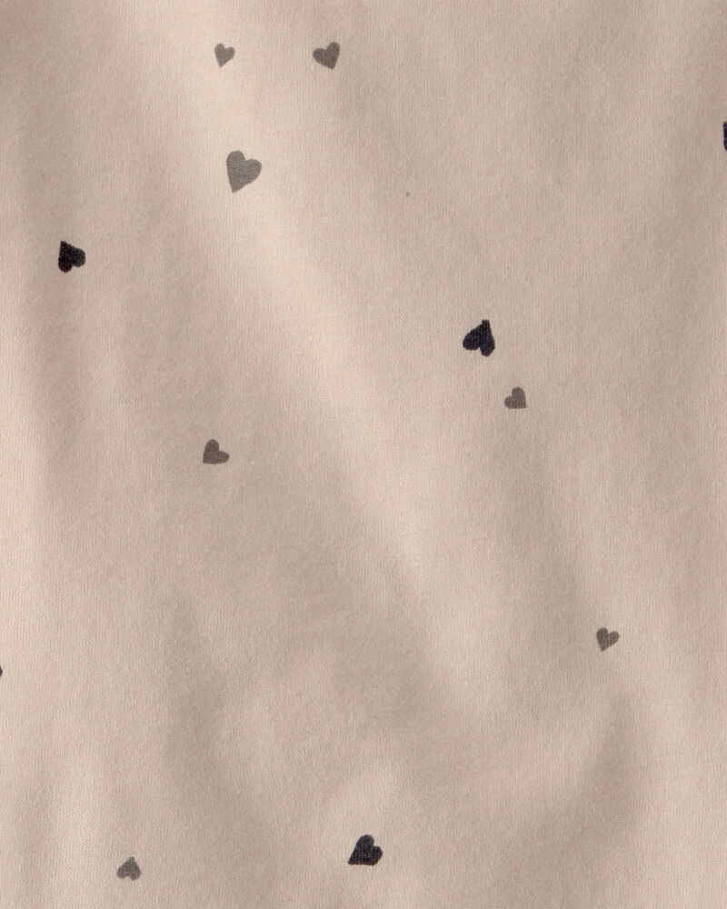 Toddler Girl 2-Piece Heart Top & Short Set - Brown, image 2 of 3 slides