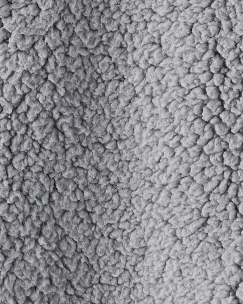 Baby Boy Sherpa Pocket Zip-Up Jumpsuit - Grey, image 2 of 3 slides