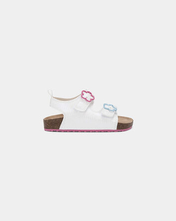 Toddler Girl Flower Sandals - White, 
