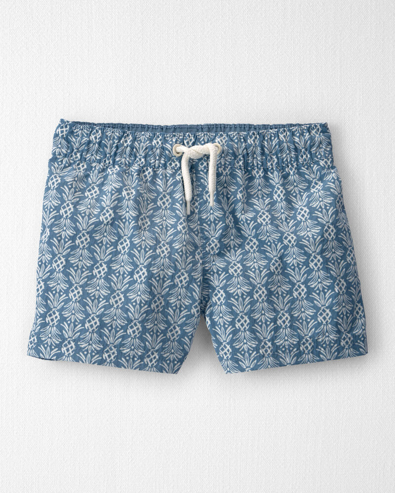 Toddler Boy Recycled Swim Trunks in Bloom Lagoon Print, image 1 of 5 slides