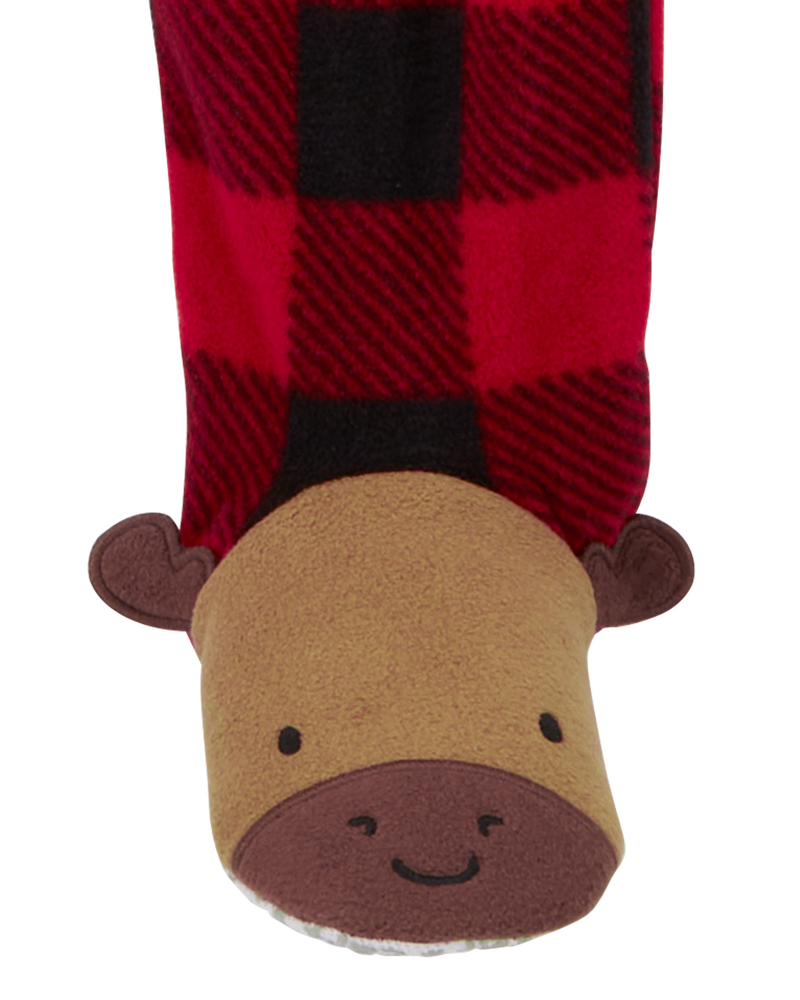 Red Black Baby 1 Piece Buffalo Check Fleece Footie Pyjamas Carter s Oshkosh Canada