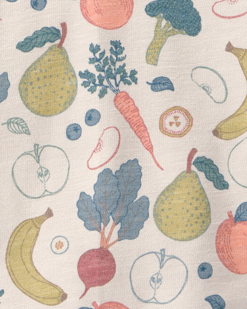 Tout-petit - Ensemble en coton biologique imprim&eacute; fruits et l&eacute;gumes, image 4 sur 5 diapositives