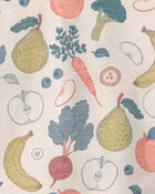 Tout-petit - Ensemble en coton biologique imprim&eacute; fruits et l&eacute;gumes, image 4 sur 5 diapositives