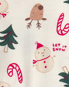 Baby 2-Piece Christmas Holiday Icon 100% Cotton Snug Fit Pyjama Set - Cream, image 2 of 3 slides