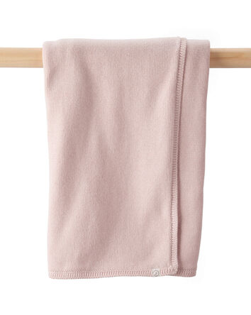 Baby Girl Organic Cotton Sweater Knit Blanket and Cap Gift Set, 