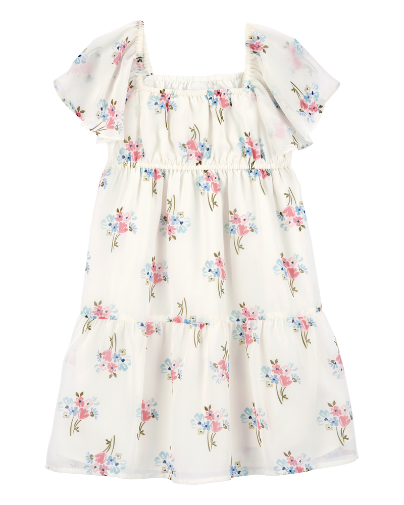 Kid Floral Tiered Dress, image 1 of 4 slides