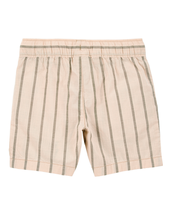 Bébé Short rayé à cordon de serrage - Kaki, 