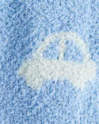 Car Print Plush Blanket - Blue, image 2 of 2 slides