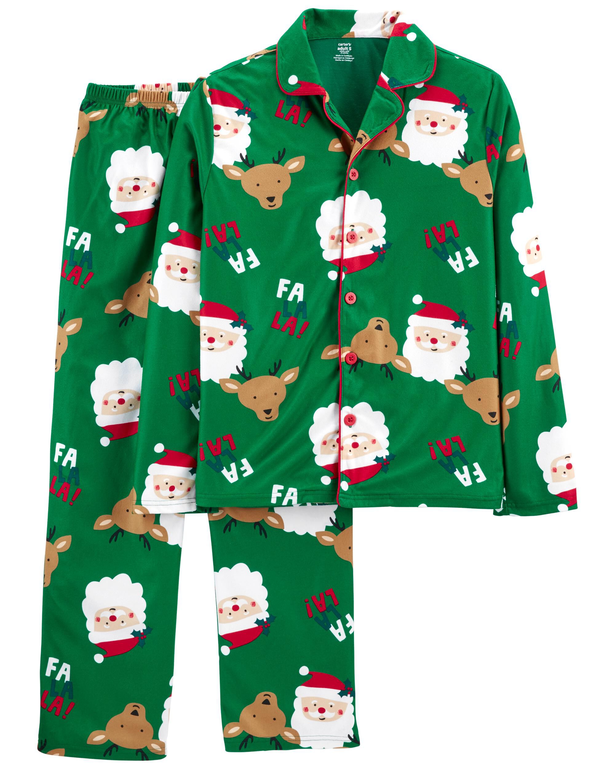 Pyjama 2 pi ces en molleton motif P re No l