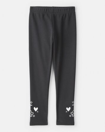 Girls Pull-On Stretch Cozy Leggings - Black, 