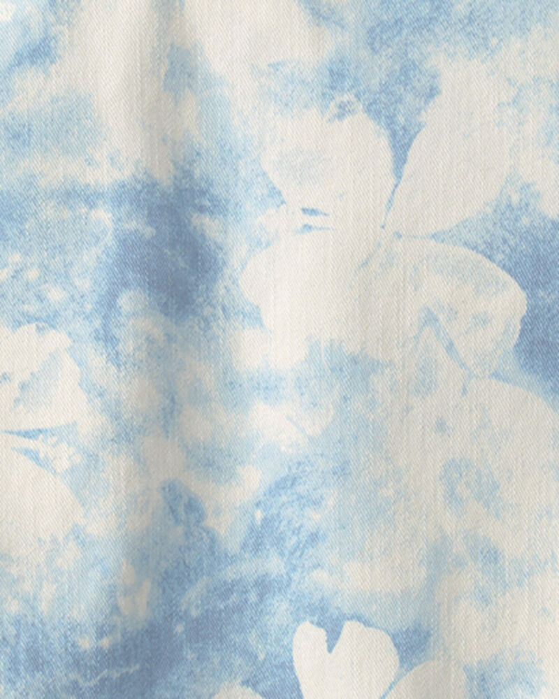 Filles - D&eacute;bardeur &agrave; motif floral d&eacute;lav&eacute; - Ivoire/bleu, image 3 sur 3 diapositives