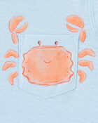 Bébé Ensemble 2 pièces short imprimé de crabe - Bleu/Orange, image 2 sur 3 diapositives