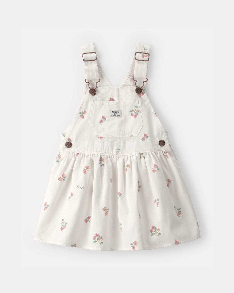 Toddler Girl Strawberry Skirtall - White, image 1 of 4 slides