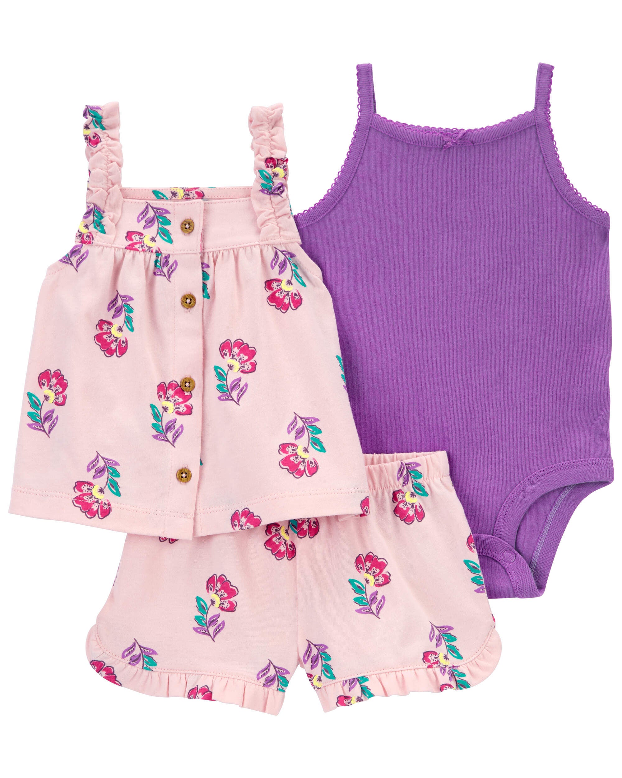 Baby 3 Piece Floral Little Short Set