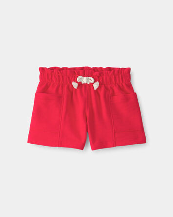 Baby Girl French Terry Shorts - Red, 
