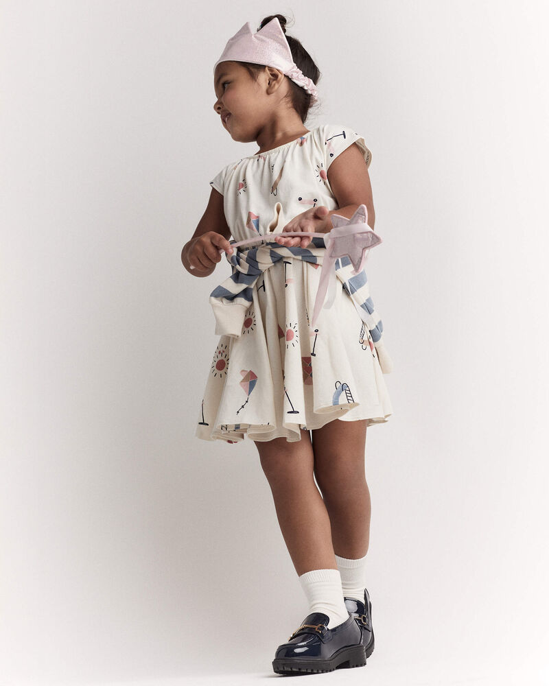 Toddler Girl Avenue Twirl™ Dress in Park Day Print - Cream, image 3 of 8 slides