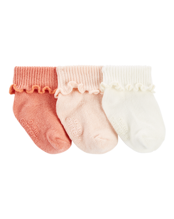 Baby 3-Pack Ribbed Booties, 