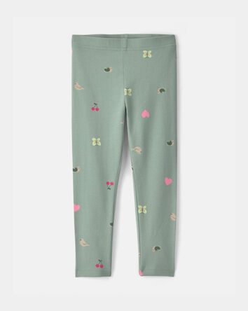 Toddler Girl Nature Pull-On Stretch Leggings - Green, 