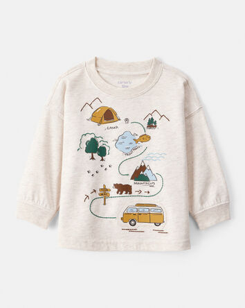 Baby Boy Adventure Long-Sleeve Graphic Tee - Cream, 