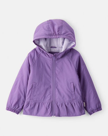 Girls Midweight Peplum Jacket - Purple, 