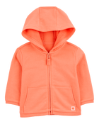 Baby Zip-Up French Terry Cardigan - Orange, image 1 of 3 slides