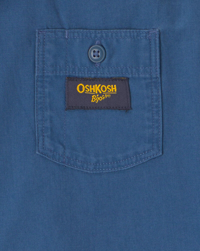 Boys Canvas Button-Down Shirt - Blue, image 2 of 3 slides