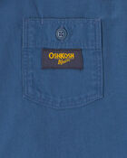 Boys Canvas Button-Down Shirt - Blue, image 2 of 3 slides
