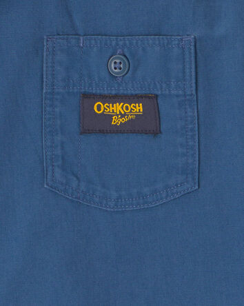 Boys Canvas Button-Down Shirt - Blue, 