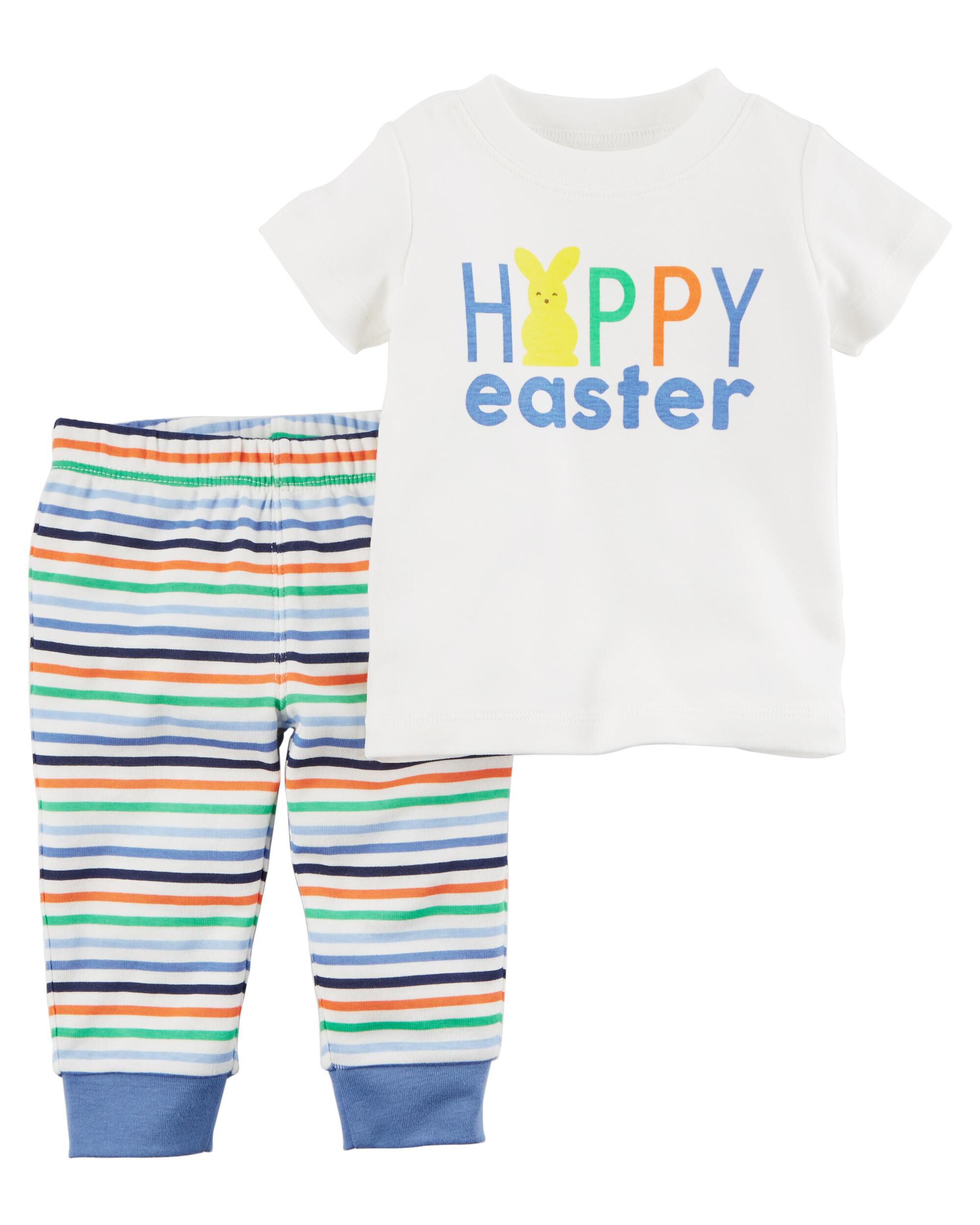 Carters Baby Boy Happy Easter Shirt Pants Set Outfit Size Newborn 3 6 Months