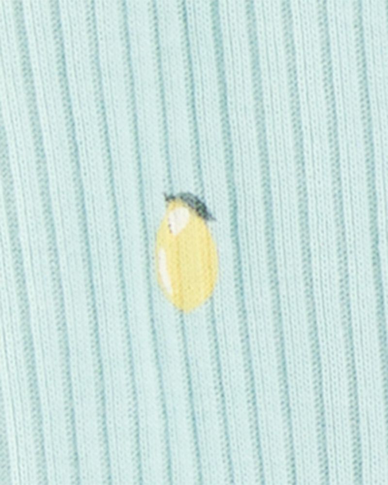 Baby 2-Piece Lemon 2-Way Zip Sleeper Pyjamas - Blue, image 2 of 3 slides