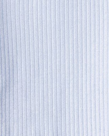 Baby Girl Shimmer Rib Mock Neck Top - Blue, 