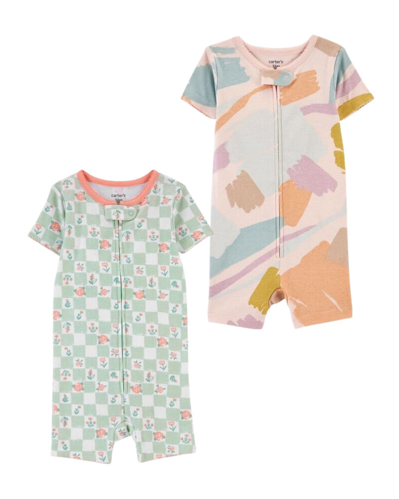 Multi Baby 2Pack 1Piece 100 Snug Fit Cotton Romper PJs